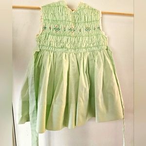 Vintage Baby Dress Smocked Pastel Green